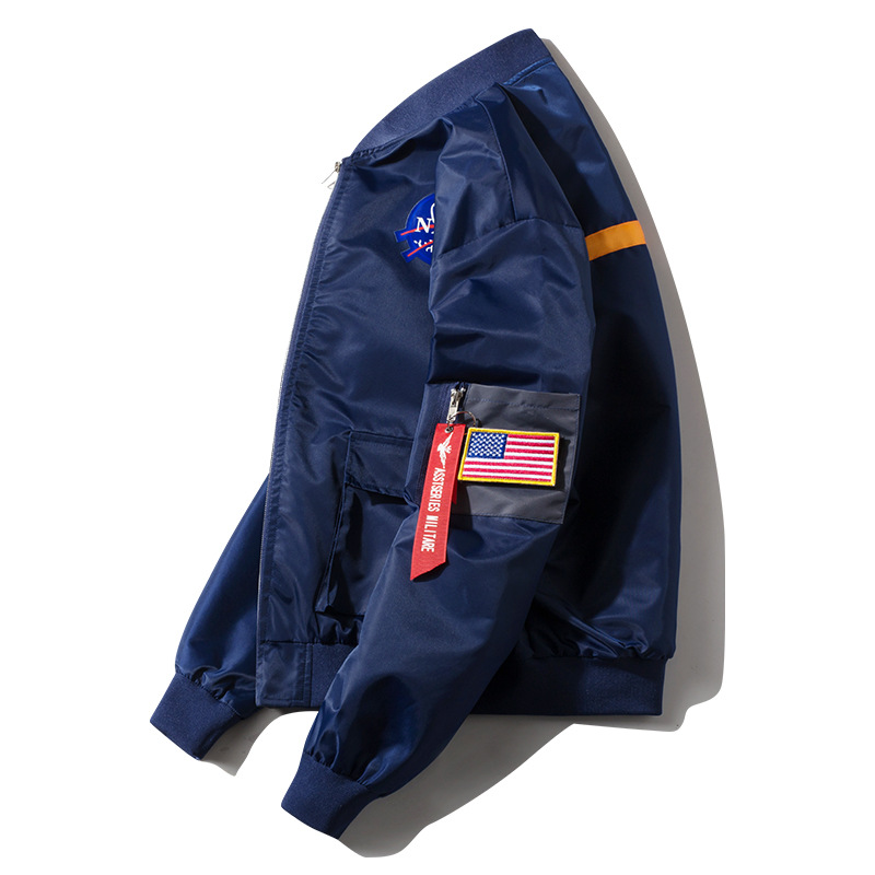 Chaqueta de trabajo de moda para hombre, estilo MA1, cuello de piloto, versátil, para primavera y otoño, uniforme de béisbol de marca de moda