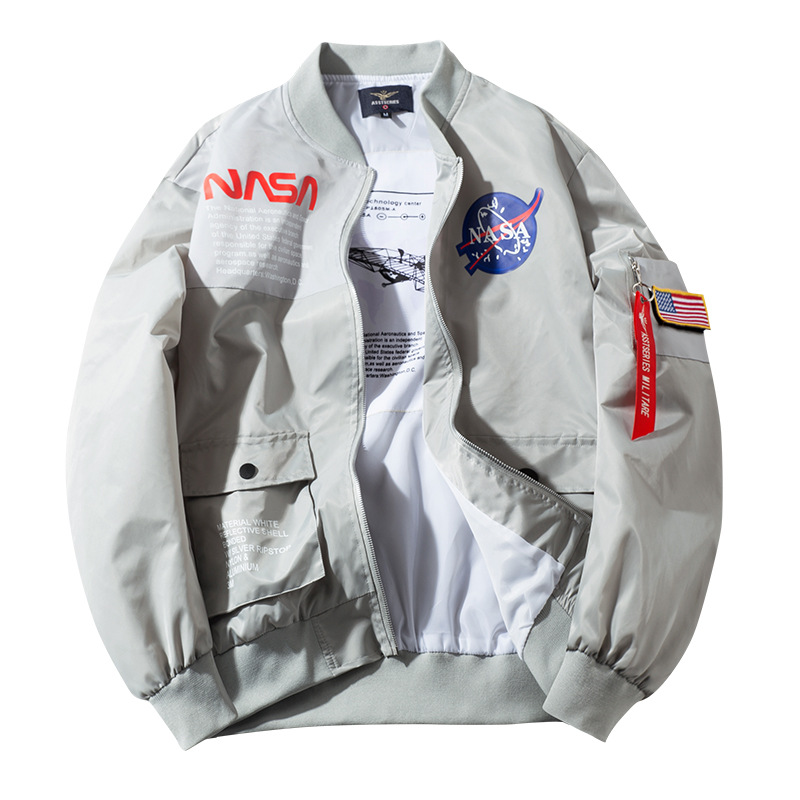 Chaqueta de trabajo de moda para hombre, estilo MA1, cuello de piloto, versátil, para primavera y otoño, uniforme de béisbol de marca de moda