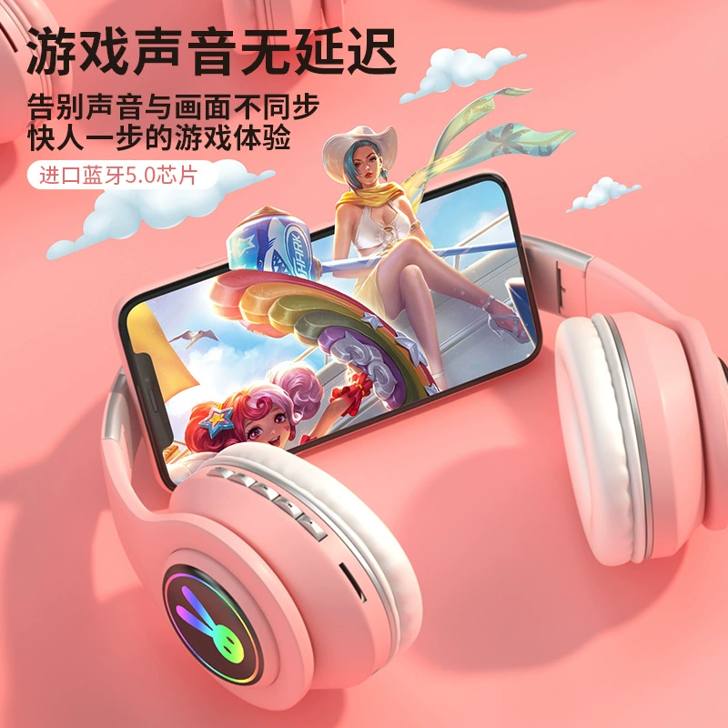 Наушники Sennheiser Bluetooth 5.0 заводская новинка LED с подсветкой монетка наушники макаронного цвета стерео беспроводные