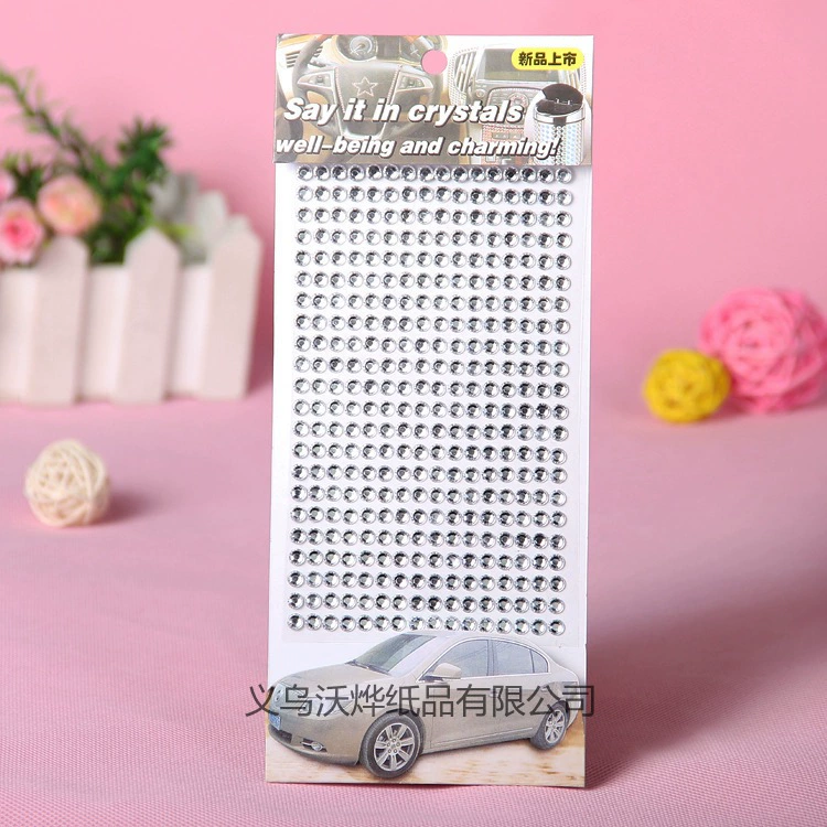 Acrylic Gem Stickers for Mobile Phones, 6 mm Color Rhinestones, 10×23 cm Sheet, Bulk