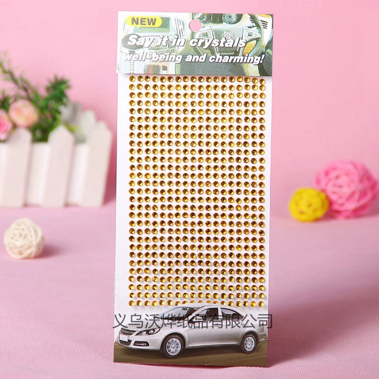 Acrylic Gem Stickers for Mobile Phones, 6 mm Color Rhinestones, 10×23 cm Sheet, Bulk