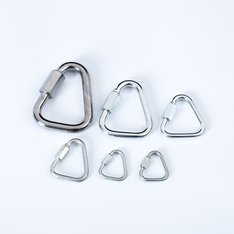 Triangle Quick Connect Ring Galvanized Connector Mountaineering Buckle Meilong Lock Meilong Lock Triangle Lock Rock Climbing Lock