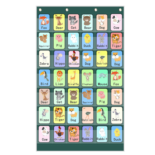 Card hanging bag transparent and tasteless 42 grid Oxford cloth children's enlightenment teaching word recognition card storage bag