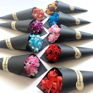 Sunflower Rose Dried Flowers Small Bouquet Gift Box Decoration Birthday Valentine's Day Gift Box Decoration Props Small Flowers