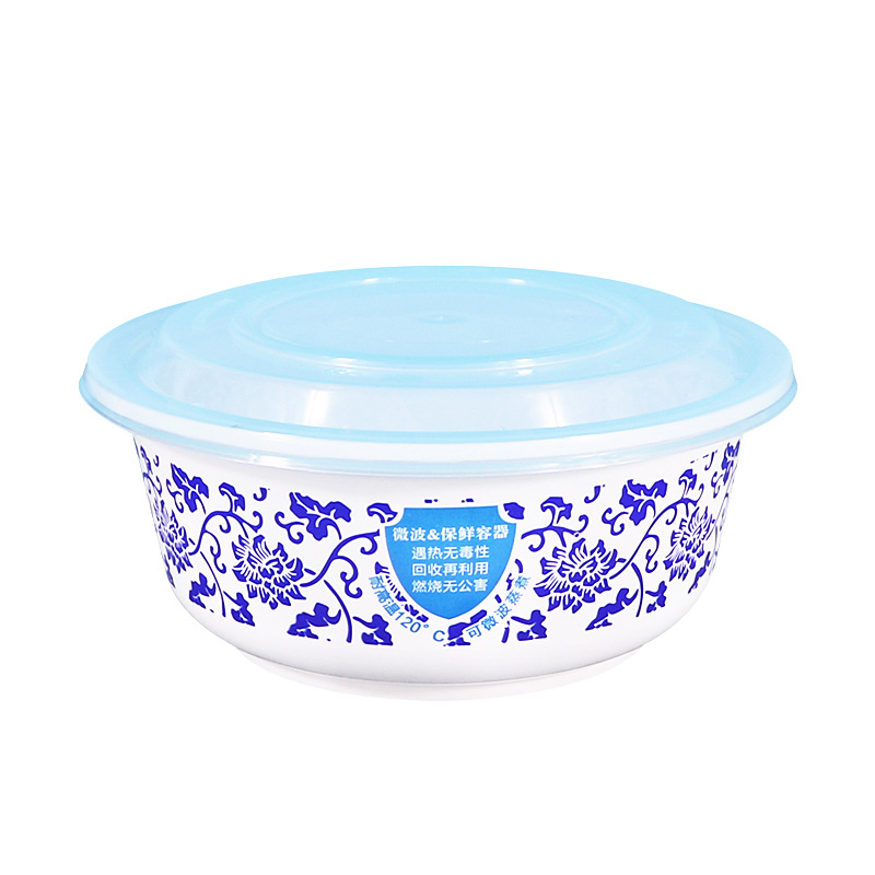 Lvbaokang caja de almuerzo desechable caja de embalaje para llevar engrosada redonda caja de comida rápida calibre 120 tazón de plástico al por mayor