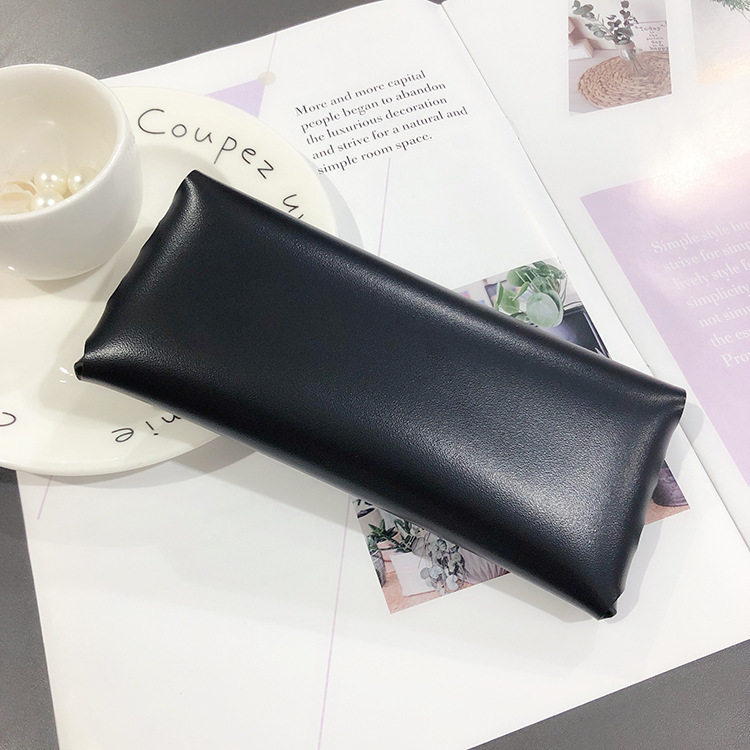 Leather handmade glasses box durable portable cassette sunglasses box PVC leather glasses soft bag wholesale