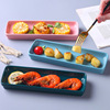 Northern European long -bodium Liangguang home ceramic plate sushi Sushi Western food snack disk snack rectangular flat plate tableware