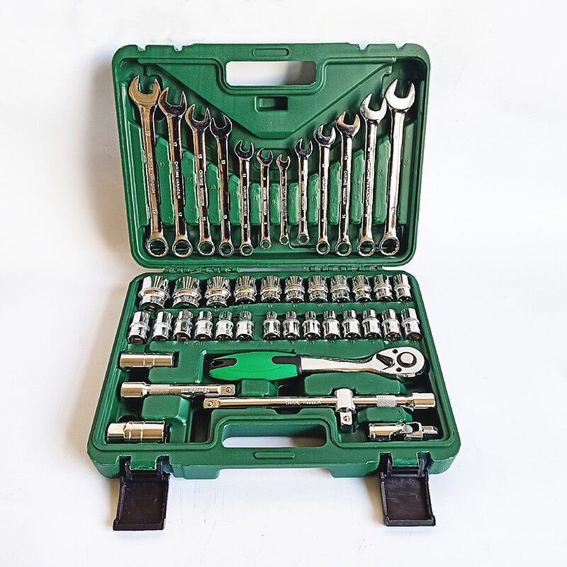 供应汽修机修工具套筒扳手72齿快速扳手44件套筒组合棘轮工具箱