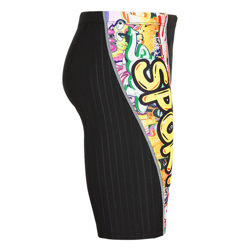 Fashionable swimming trunks for men, anti-embarrassment five-point swimming trunks, quick-drying, racing sports men's mid-leg professional training swimming trunks