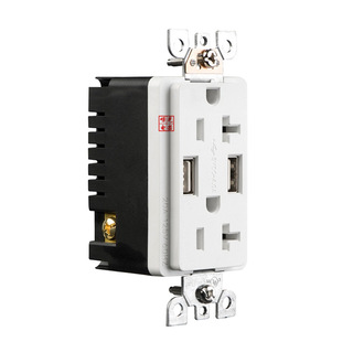 American standard double USB wall socket cabinet wiring socket 20A 125V UL American double wall charging fast charging