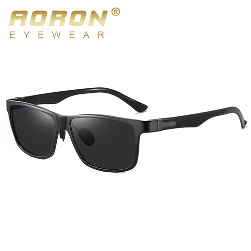 Aolong new aluminum magnesium polarized sunglasses color carbon fiber sunglasses for men and women fashion color changing night vision glasses 8008-1