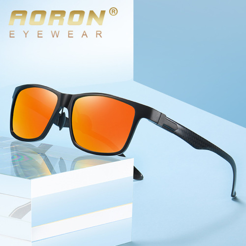 Aolong new aluminum magnesium polarized sunglasses color carbon fiber sunglasses for men and women fashion color changing night vision glasses 8008-1