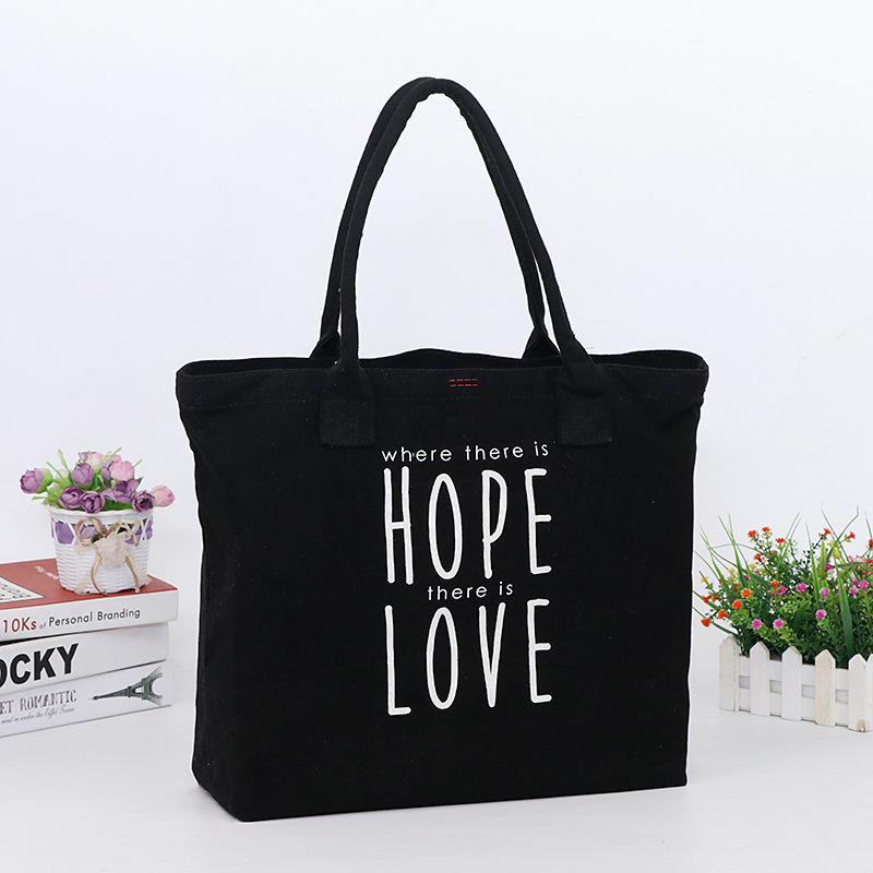 Bolso de algodón promocional de regalo de color puro, ropa gruesa personalizada, bolso de lona de compras, bolso de hombro para estudiantes, personalizado