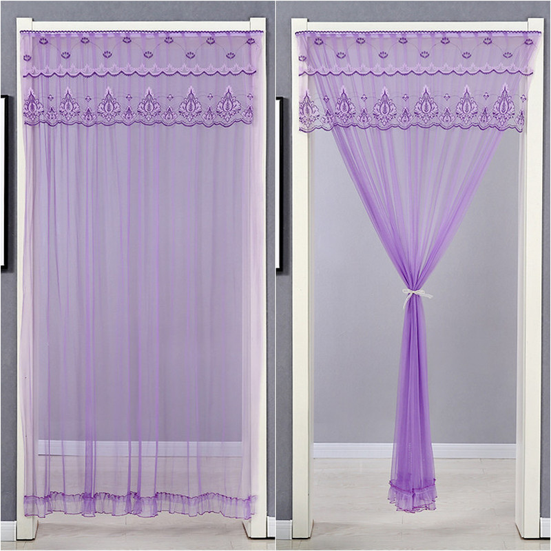 Wholesale Punch-Free Summer Lace Gauze Door Curtain Bedroom Living Room Decorative Curtain Partition Privacy Blocking Curtain All Year Round