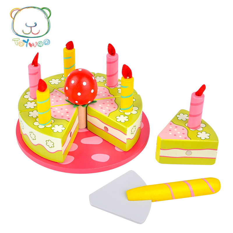 Magnetic wooden children's family toy for cutting