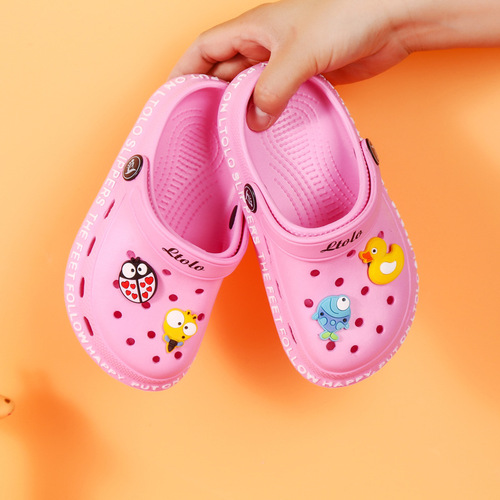 EVA children's sandals, Lidlol soft-soled children's clogs, baby beach flip-flops, large-size closed-toe shoes for older children