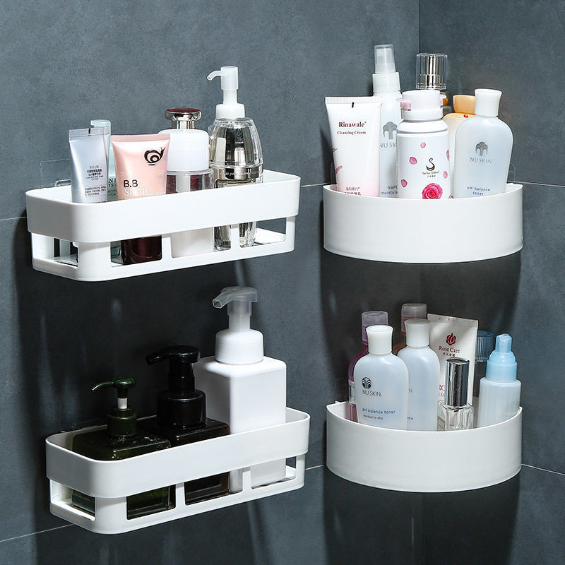 Estante de almacenamiento de baño montado en la pared estante de almacenamiento de baño sin perforaciones inodoro succión montado en la pared ventosa baño trípode de almacenamiento
