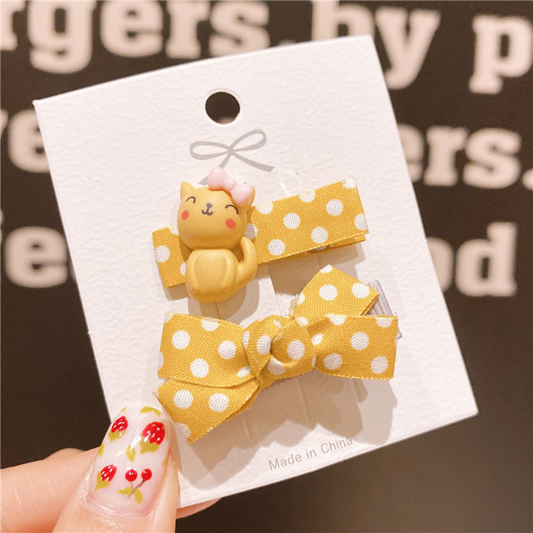 Nuevos accesorios para el cabello del bebé Bangs clip de horquilla para niñas clip de tocado a cuadros arco cartón traje horquilla para niños