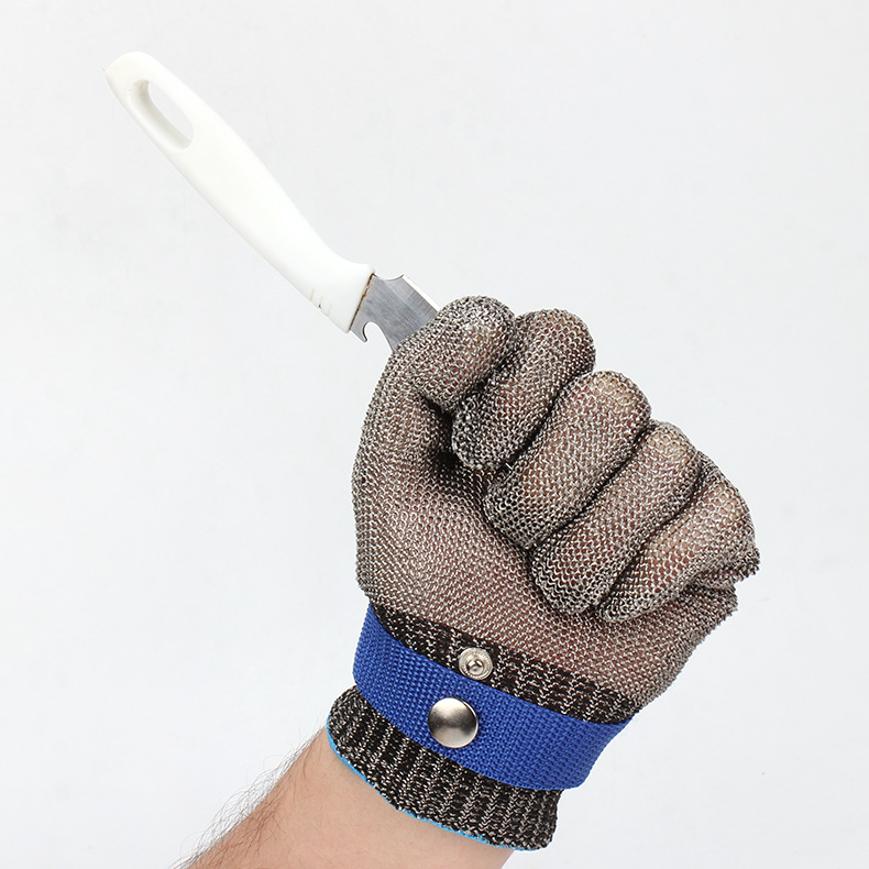 Guantes resistentes a cortes para cortar, matar y manipular pescado, nivel 5 de resistencia a cortes, protección para manos resistente al desgaste, guantes de alambre de acero inoxidable.