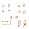 Earrings, universal fresh set, 7 pair, simple and elegant design, wholesale