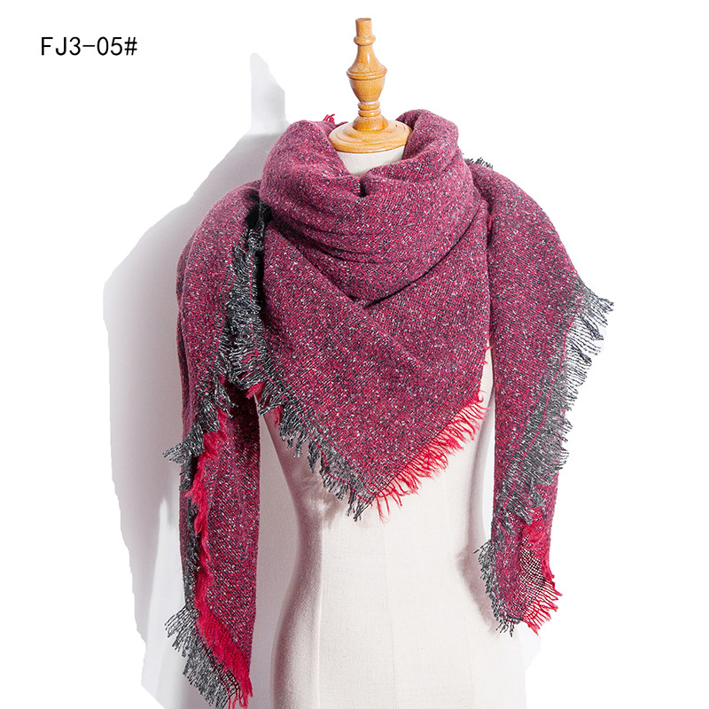 Unisex Thickened shawl for women with pimples and flowers pure black square scarf_viptrois.com