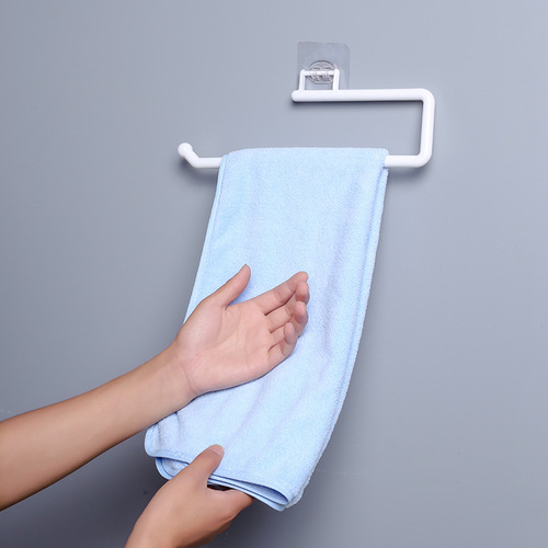 Factory direct sales bathroom towel rack kitchen cling film hook paper towel hanger no punching traceless paper towel hook