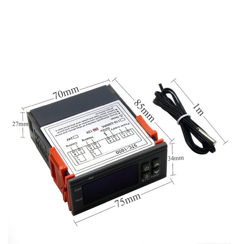 Thermostat Stc-1000 Aquarium Hatching Seafood Machine Digital Digital Display Microcomputer Temperature Controller Switch 220V