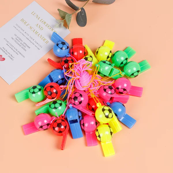 Football whistle with rope referee whistle with lanyard cheerleading cheer props ball seal whistle children gift wholesale