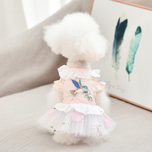 新款可爱公主宠物衣服夏 透气蕾丝泰迪狗裙子 夏季的小狗衣服批发