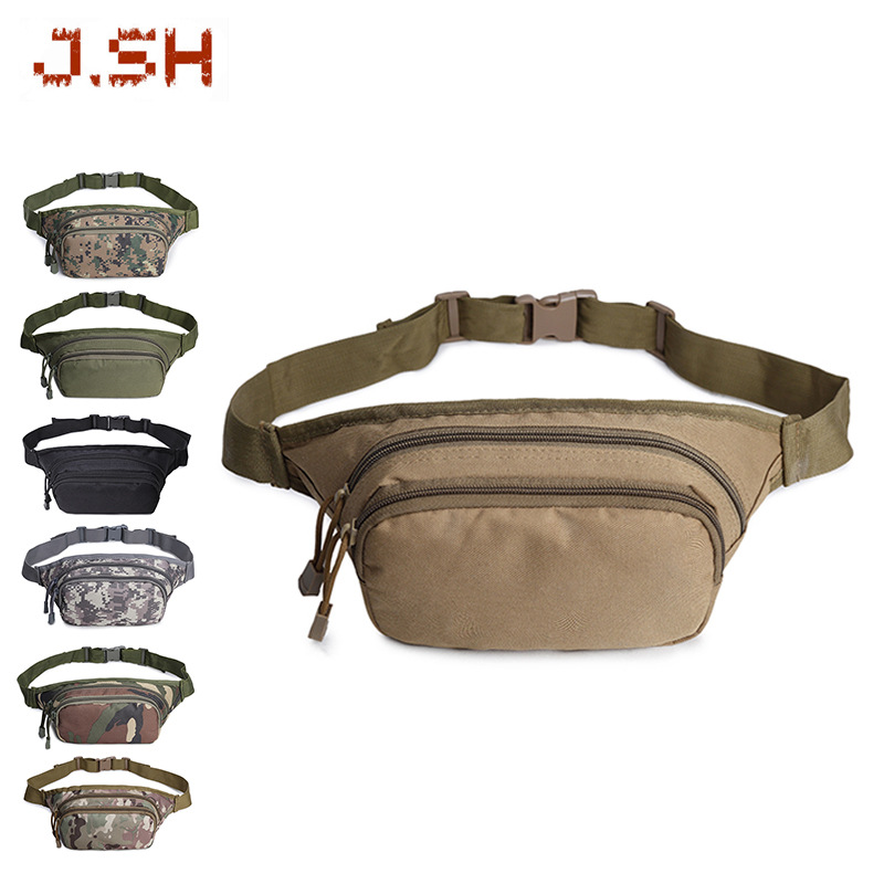 Junsheng 야외 전술 허리 가방 작은 허리 가방 러닝 백 남성용 위장 가슴 가방 스포츠 승마 가방 새총 가방