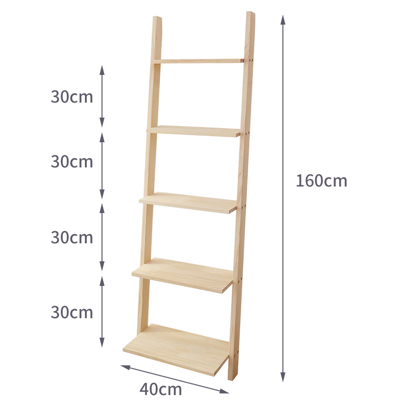 Estante de almacenamiento trapezoidal ins Estante de esquina de la sala de estar de madera maciza Estante de flores de balcón multicapa Estantería de piso simple nórdico image 15