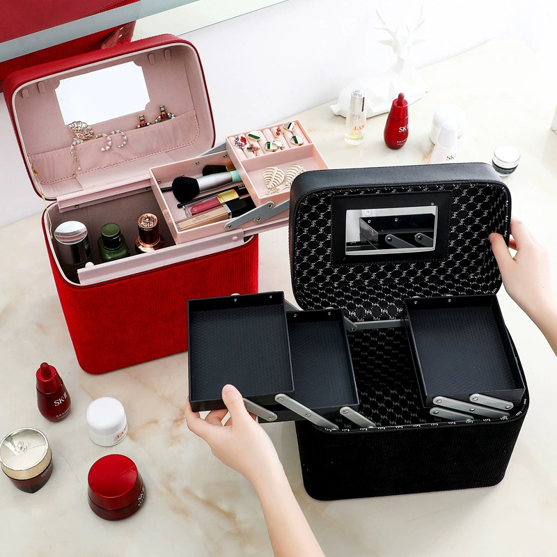 Handheld capacious storage box, cosmetic bag, (Physicals), Korean style