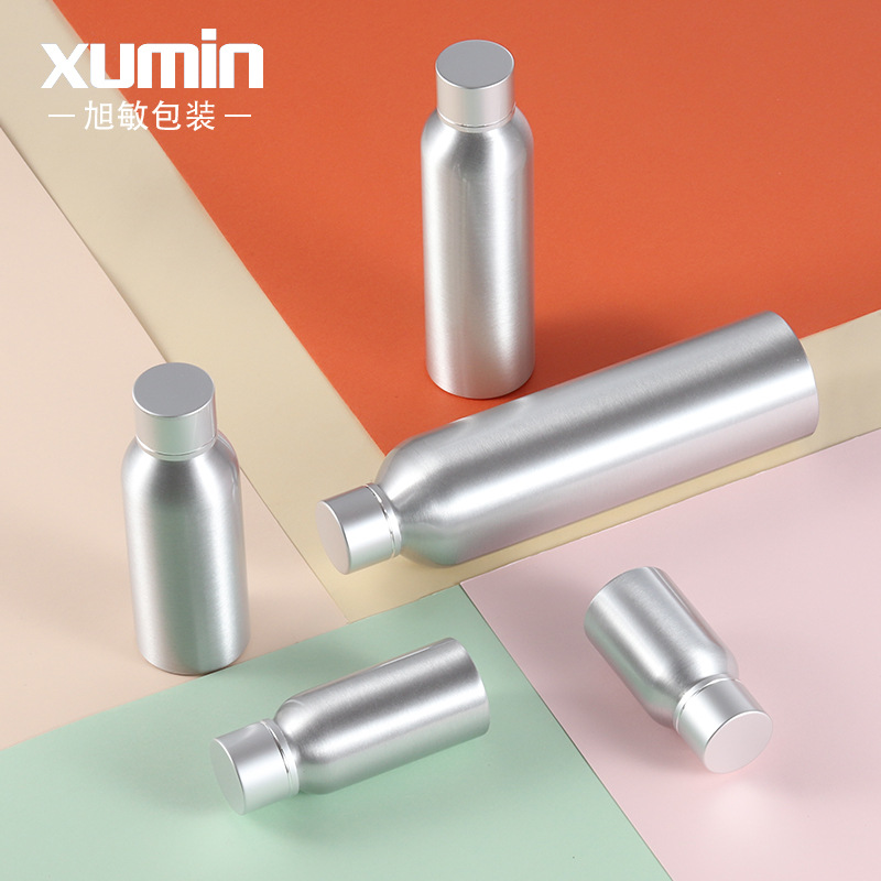 En stock asiático cubierta de plata cosméticos botella de aluminio de rocío puro viaje conveniente sub-botella de tóner Xumin material de embalaje