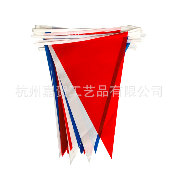 Día de la Independencia Americana decorativo tire de la bandera rojo blanco azul de tres colores de la bandera de colores triángulo cadena de la bandera de la cadena Bandera de colores