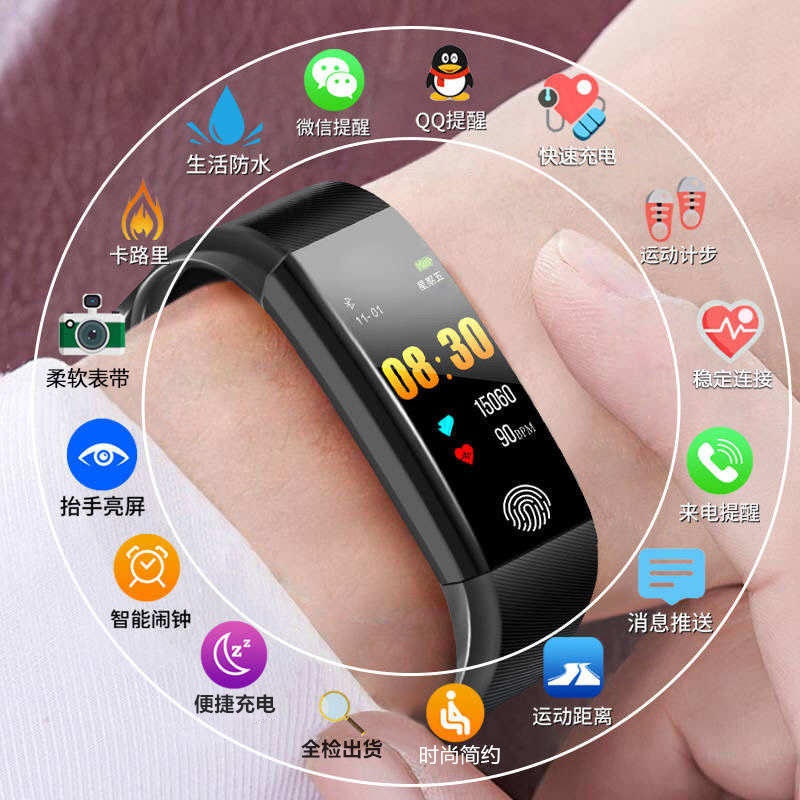 Factory wholesale smart bracelet 115plus blood pressure heart rate exercise bracelet men's and women's color screen step meter bracelet watch