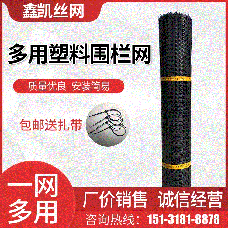 土工格栅现货果园圈地塑料网农场养殖围栏网黑色方格屯粮围网护栏