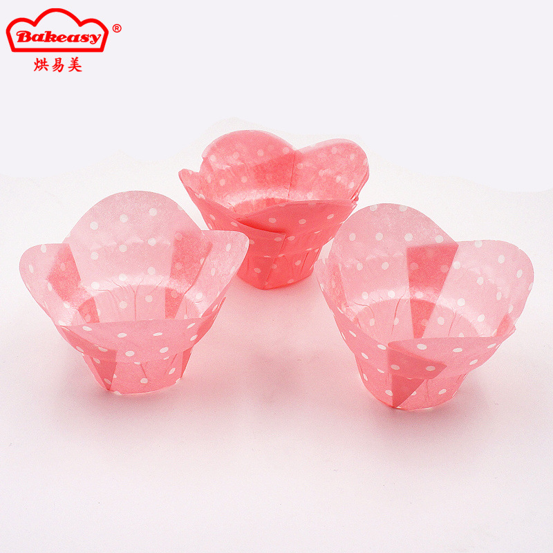 迷你蛋糕纸杯麦芬纸托火焰杯cupcake纸杯烤箱用圆点印刷蛋糕纸托