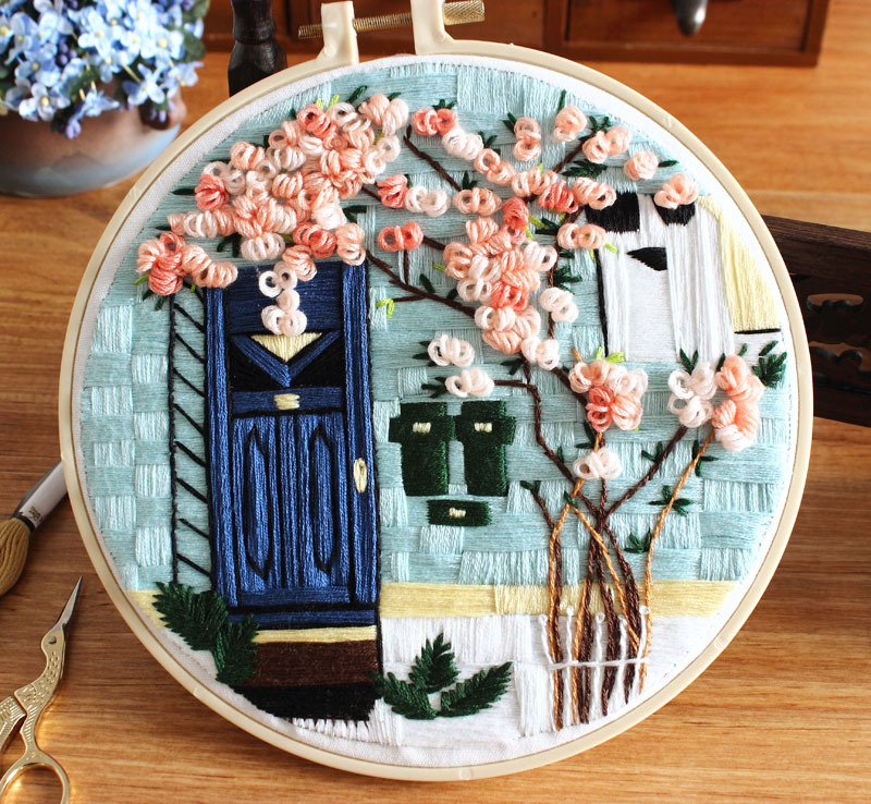 Paquete de material de bordado hecho a mano bricolaje transfronterizo paisaje arquitectónico especial patio Chunsheng bordado europeo kit de costura