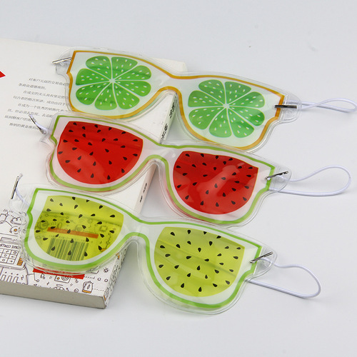 Ice compress eye mask cartoon eye patch shading student foreign trade gel fruit children cute summer relief outdoor cold compress