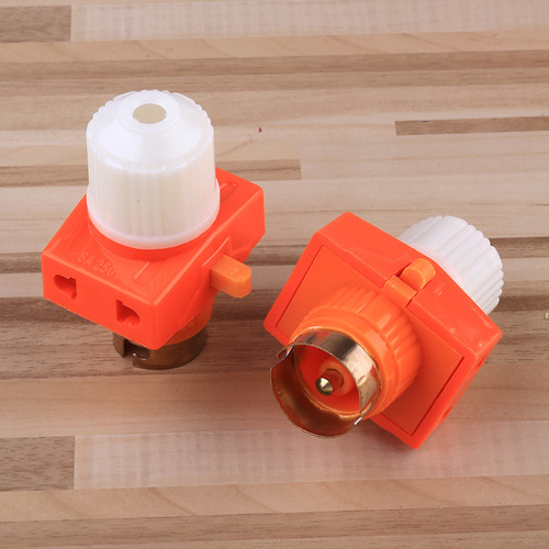 Household orange red lamp holder two-color screw lamp holder with switch split fire chandelier head dual-way conversion lamp holder wholesale