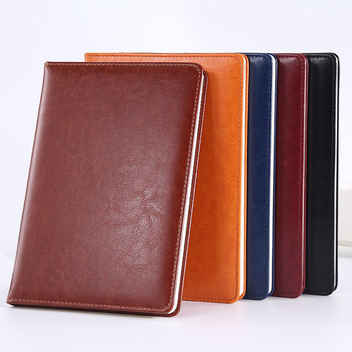 Business Notebook B5 Thick Book Customized Office Notepad A5 Soft Leather Ledger Gift Box Set Customized Logo