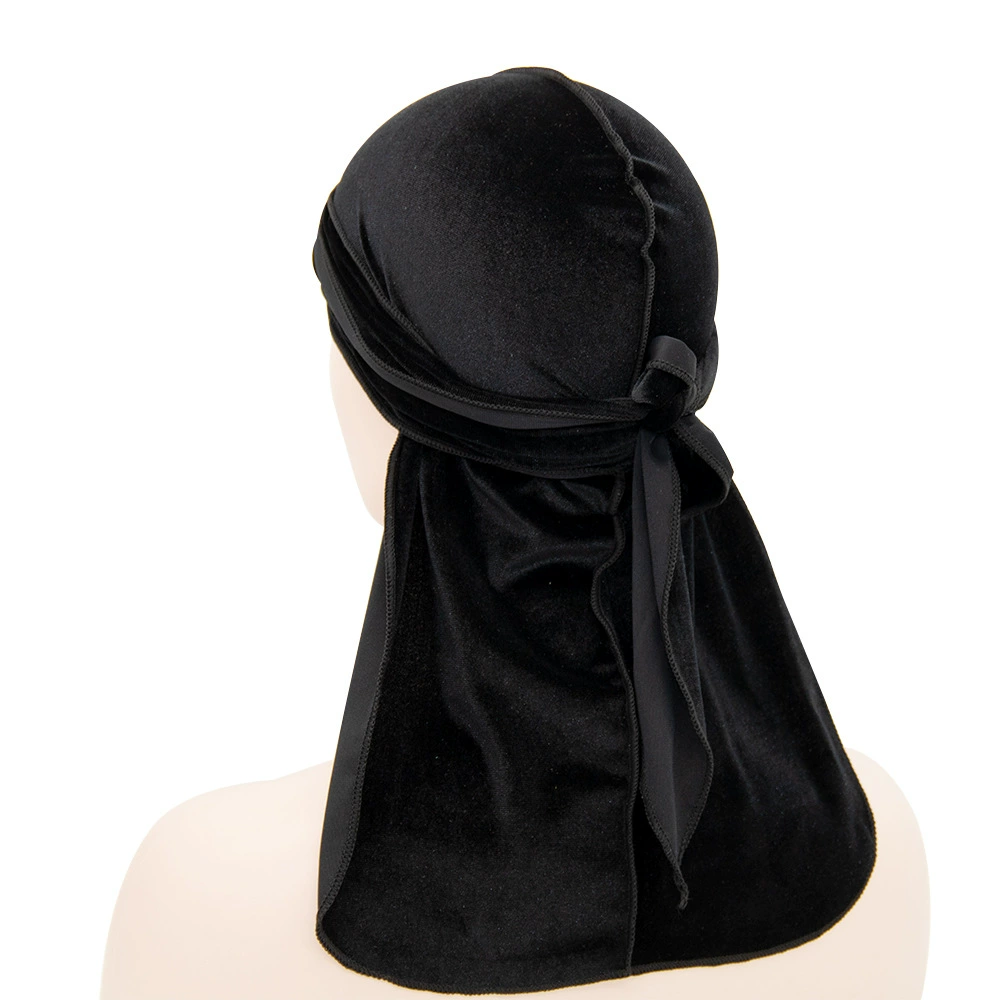 Velvet durag (Velvet swan) 100 cm, hip-hop scarf hat, oversized velvet headwrap