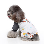 狗狗衣服宠物用品条纹跨境猫狗四脚衣棉质印花针织居家服小狗服装
