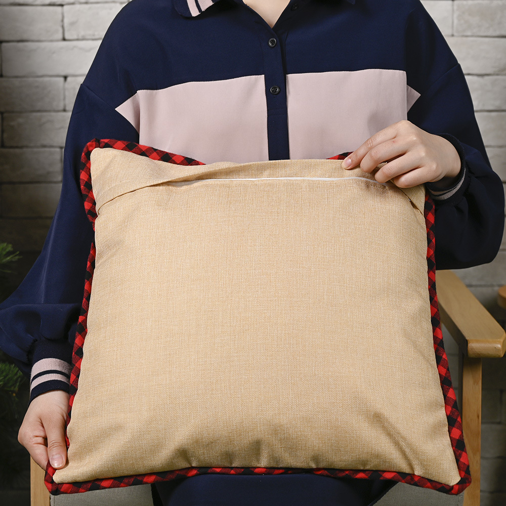 Haobei Christmas decorations Forest old man car pillow case linen pillowcase pillowcase square pillowcase_voghion.com