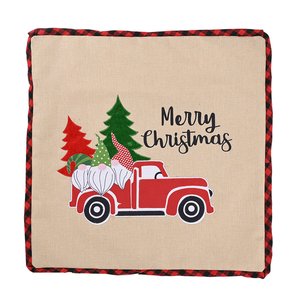 Haobei Christmas decorations Forest old man car pillow case linen pillowcase pillowcase square pillowcase_voghion.com