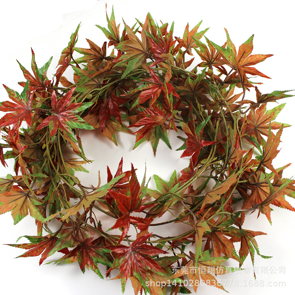 Fabricante de ratán de simulación de interior 2,1 metros de planta falsa artificial restaurante de ratán estilo de pared variedad decoración de ratán