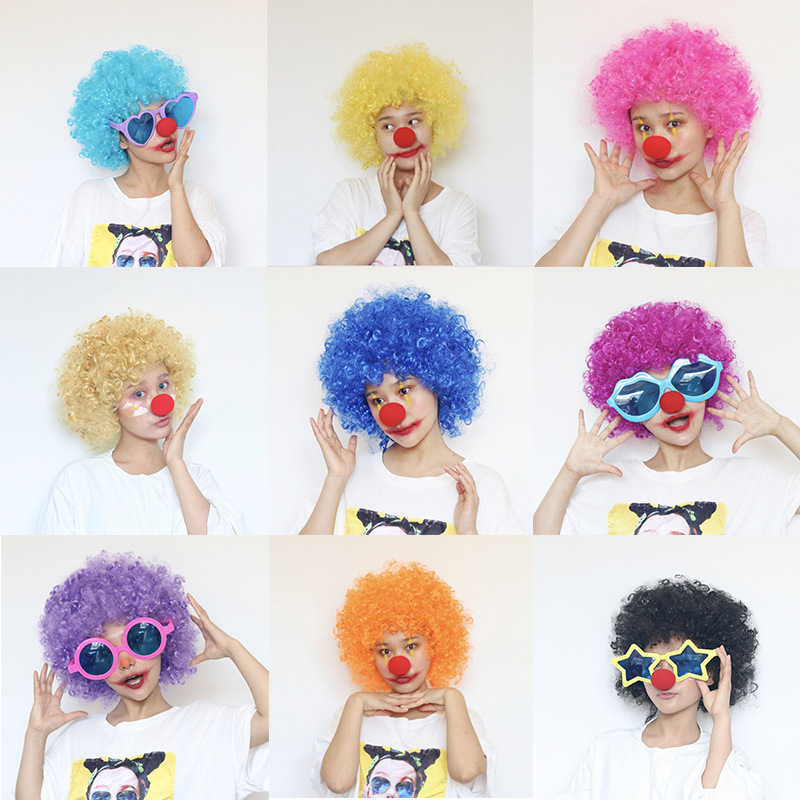 Masquerade Party Supplies Funny Funny Color Explosive Head Wig Clown Wig Cover Fans Wig Headgear
