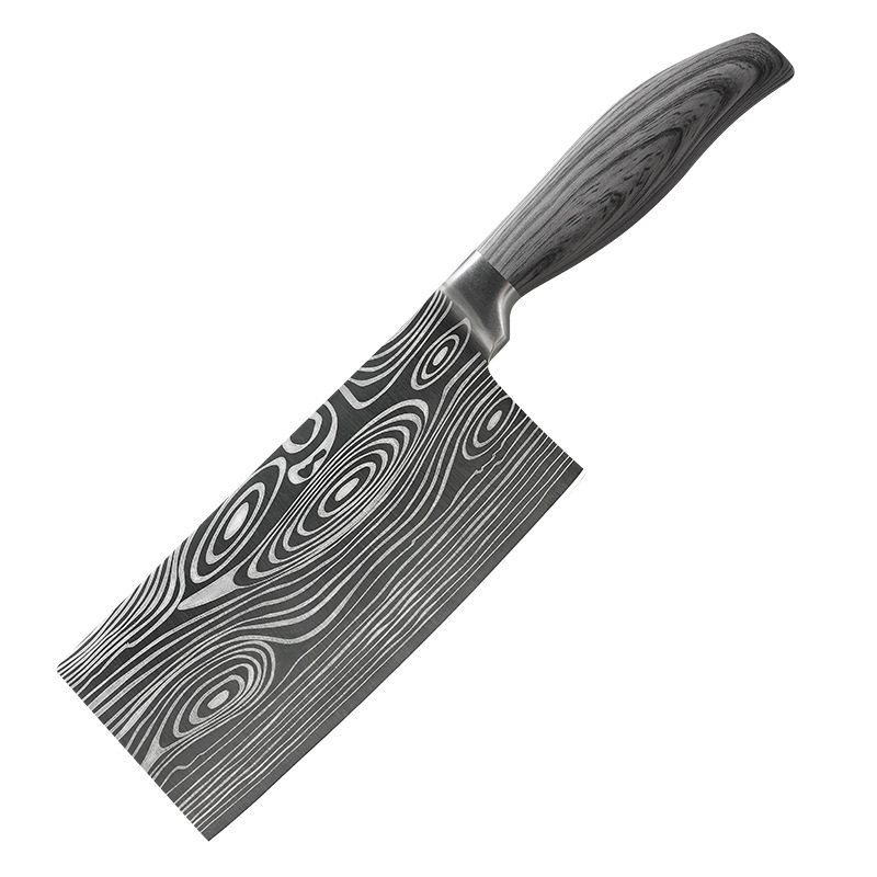 회색 손잡이가 달린 슬라이스 나이프