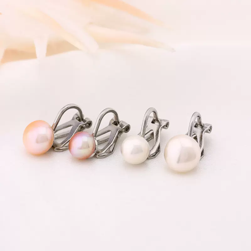 耳饰女ins复古港风珍珠耳环高级感韩国气质三角夹无耳洞耳夹耳环