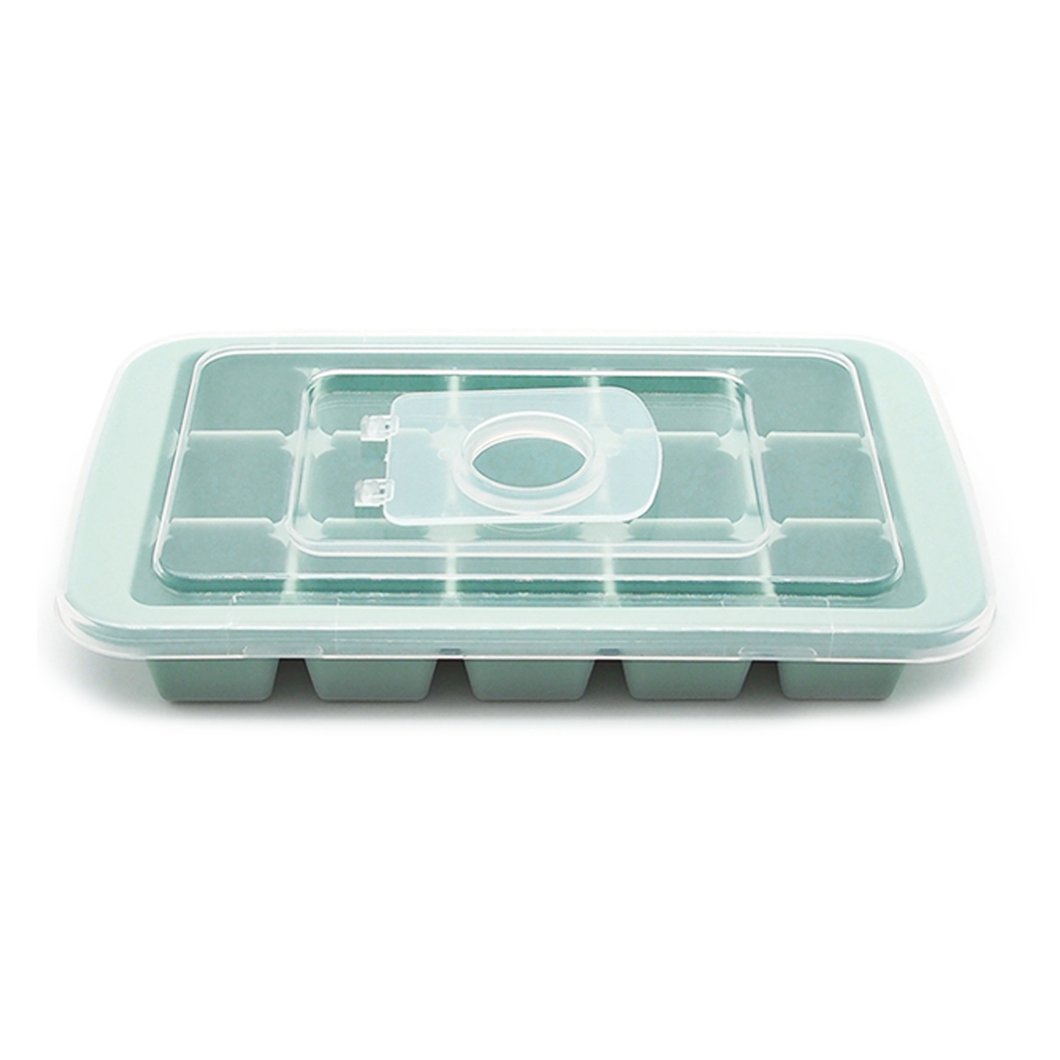 Molde americano de silicona de 15 cubos con tapa, caja para hacer hielo en refrigerador, material suave y duradero
